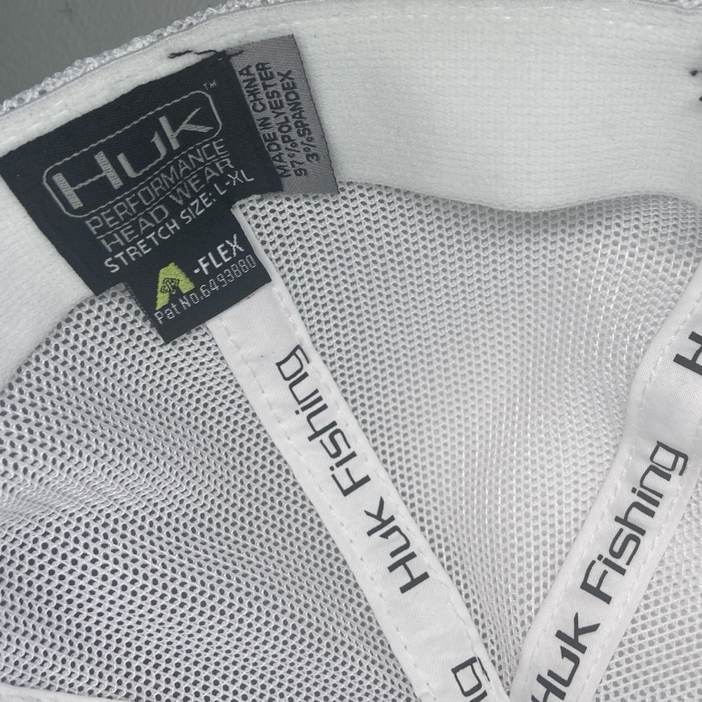 Huk Fishing Performance Hat Mens L-XL Mesh Black Gray White Polyester Spandex - Picture 13 of 16